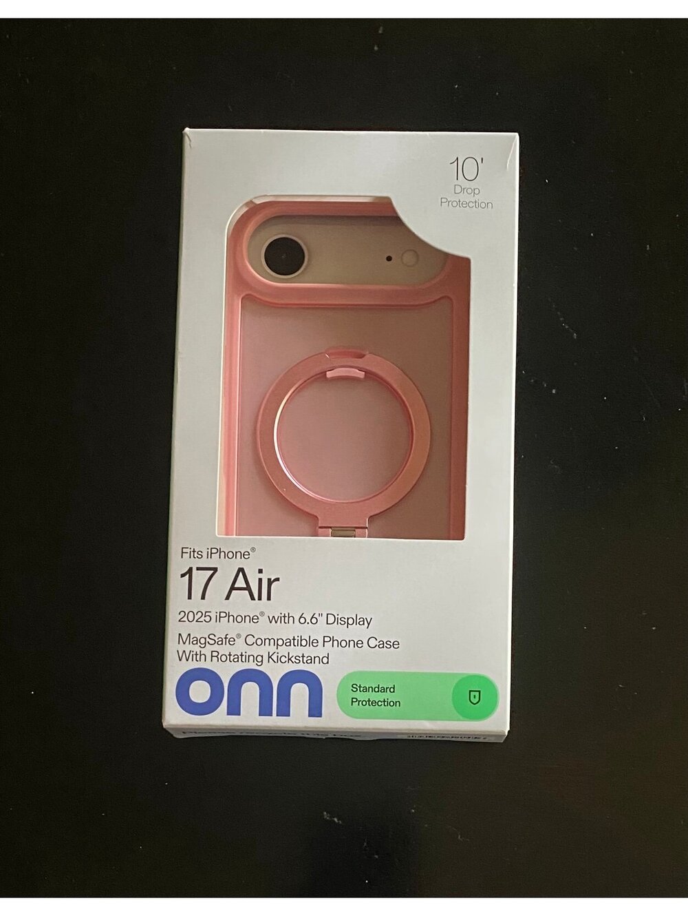 Onn Case with Kickstand for iPhone 17 Air Pink/Frosted Clear